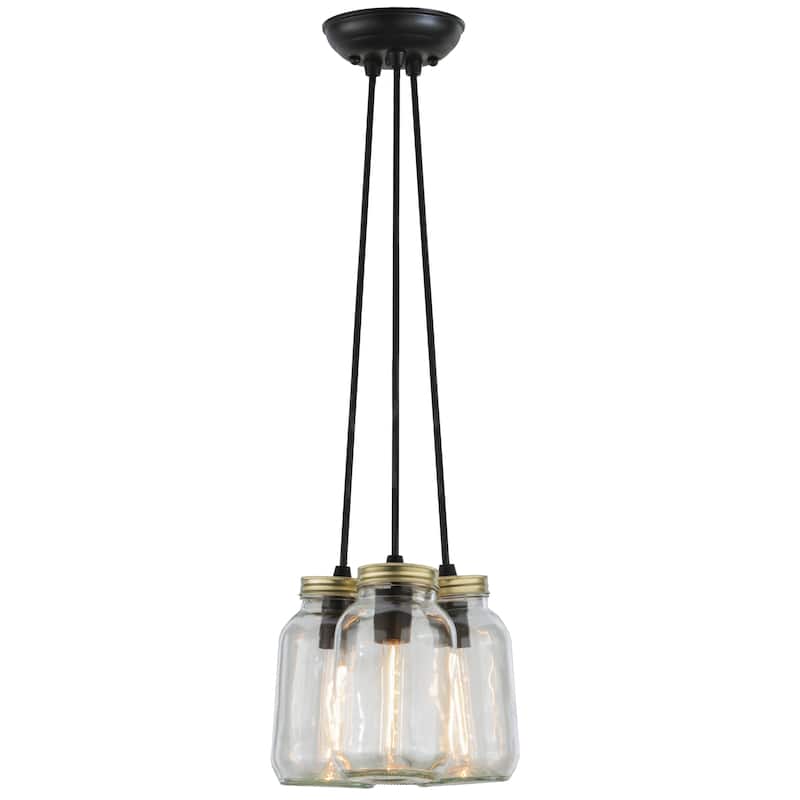 9 Inch Wide mason jar 3 lt Pendant