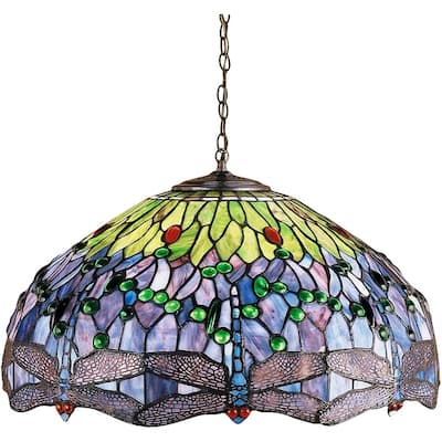 22 Inch Wide tiffany hanginghead dragonfly Pendant