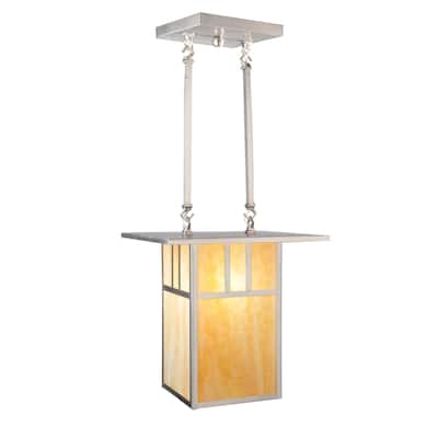 14 Inch sq 2 rod ceiling Pendant/double bar mission