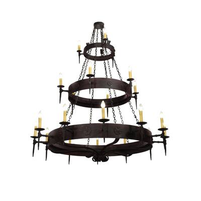 72 Inch Wide warwick 21 lt three tier Chandelier