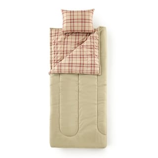 Micro Flannel® Carlton Plaid Tan Sleepover Solutions™ Sleeping Bag ...