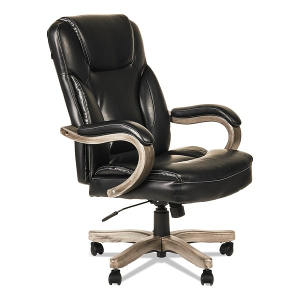 Alera Transitional Series Executive Wood Chair, Black