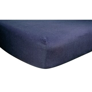 Navy Deluxe Flannel Fitted Crib Sheet