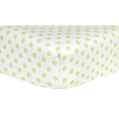 Sage Dot Deluxe Flannel Fitted Crib Sheet
