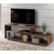 60" Solid Wood Asymmetrical TV Stand Console - 60 x 15 x 23h - Thumbnail 2