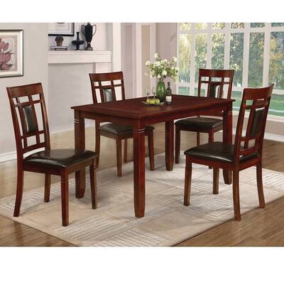 Patrick Cherry-finish 5-piece Dining Set