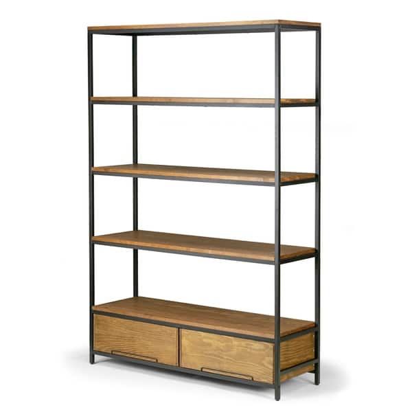 Shop Alta Brown Pine Wood Display Shelf Etagere Bookcase With