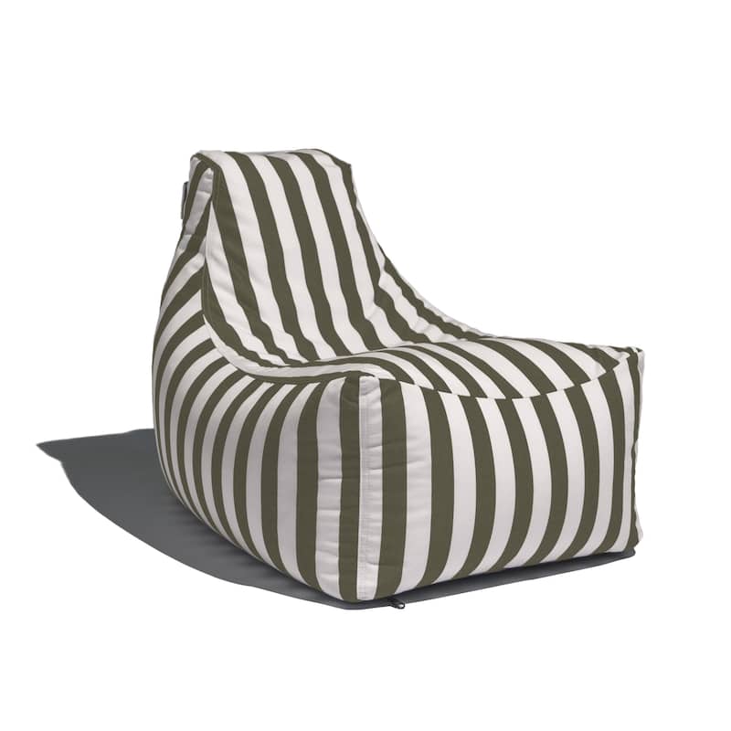 Payung Kids Outdoor Patio Bean Bag Chair by Havenside Home - taupe stripes
