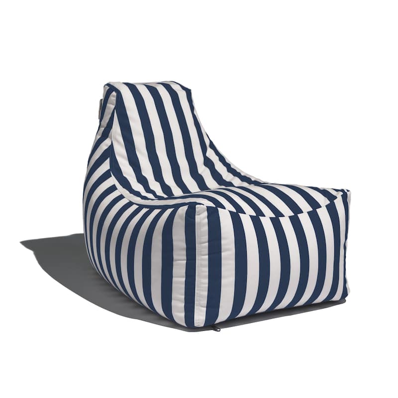 Payung Kids Outdoor Patio Bean Bag Chair by Havenside Home - Navy Stripes