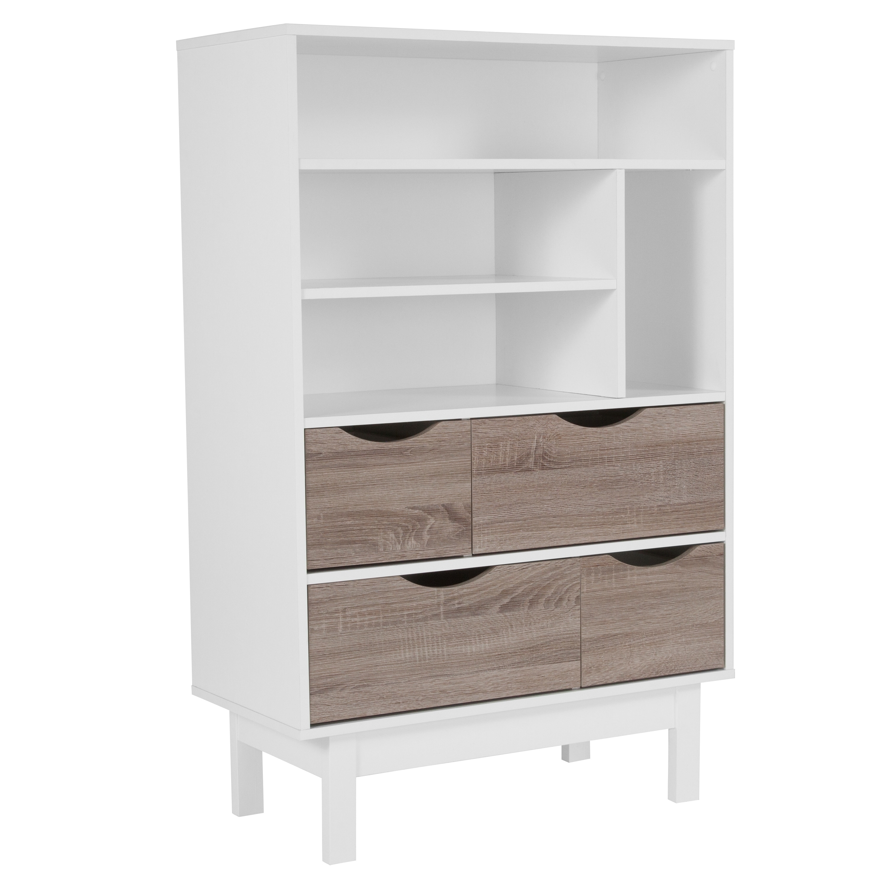 Shop White Laminate Bookshelf Storage Cabinet With Drawers