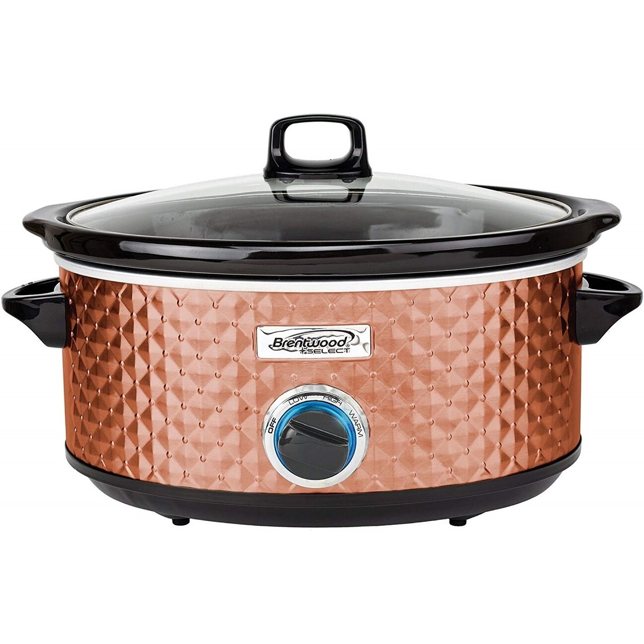 Brentwood Appliances 3.5 qt. Brown Diamond Pattern Slow Cooker