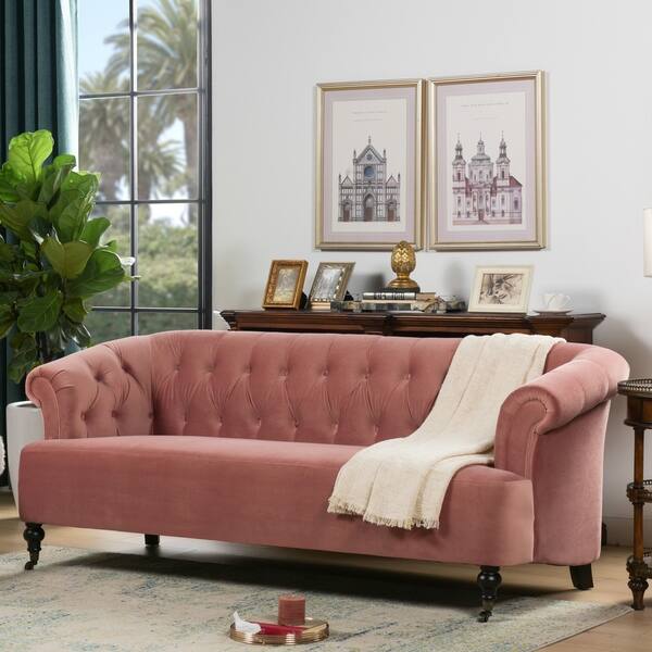 Shop Gracewood Hollow Arraiz Rose Tufted Sofa 81 L X 35 W X 31 5