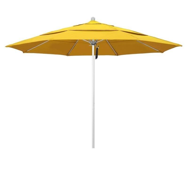 Magnolia Garden 11' Pulley Lift Aluminum/Fiberglass Umbrella with Olefin Fabric - Lemon