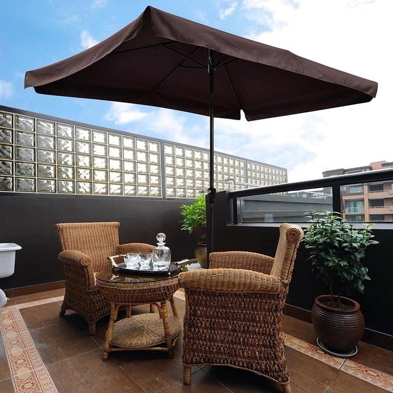 Shop Black Friday Deals On 10 X6 5 Cocoa Rectangular Outdoor Tilting Patio Umbrella Overstock 22124165