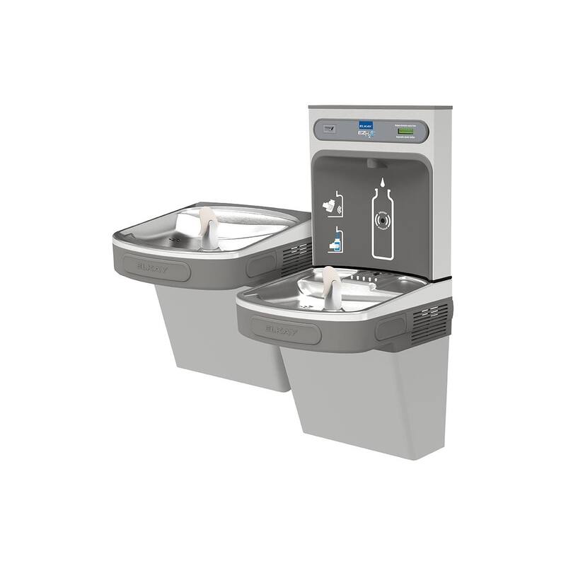 Elkay EZH2O Bottle Filling Station & Versatile Bi-Level ADA Cooler, Non-Filtered 8 GPH Light Gray - Grey