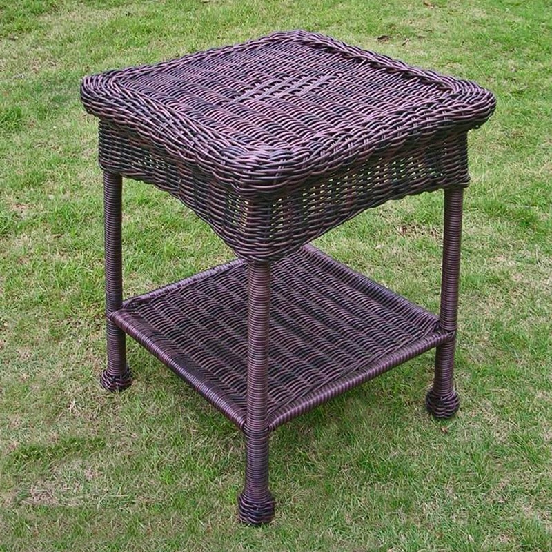 International Caravan Pvc   Steel Outdoor Side Table