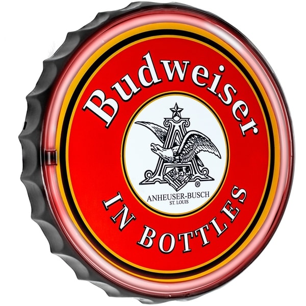 DISCONTINUED - American Art Decor Budweiser Bottle Cap Shaped LED