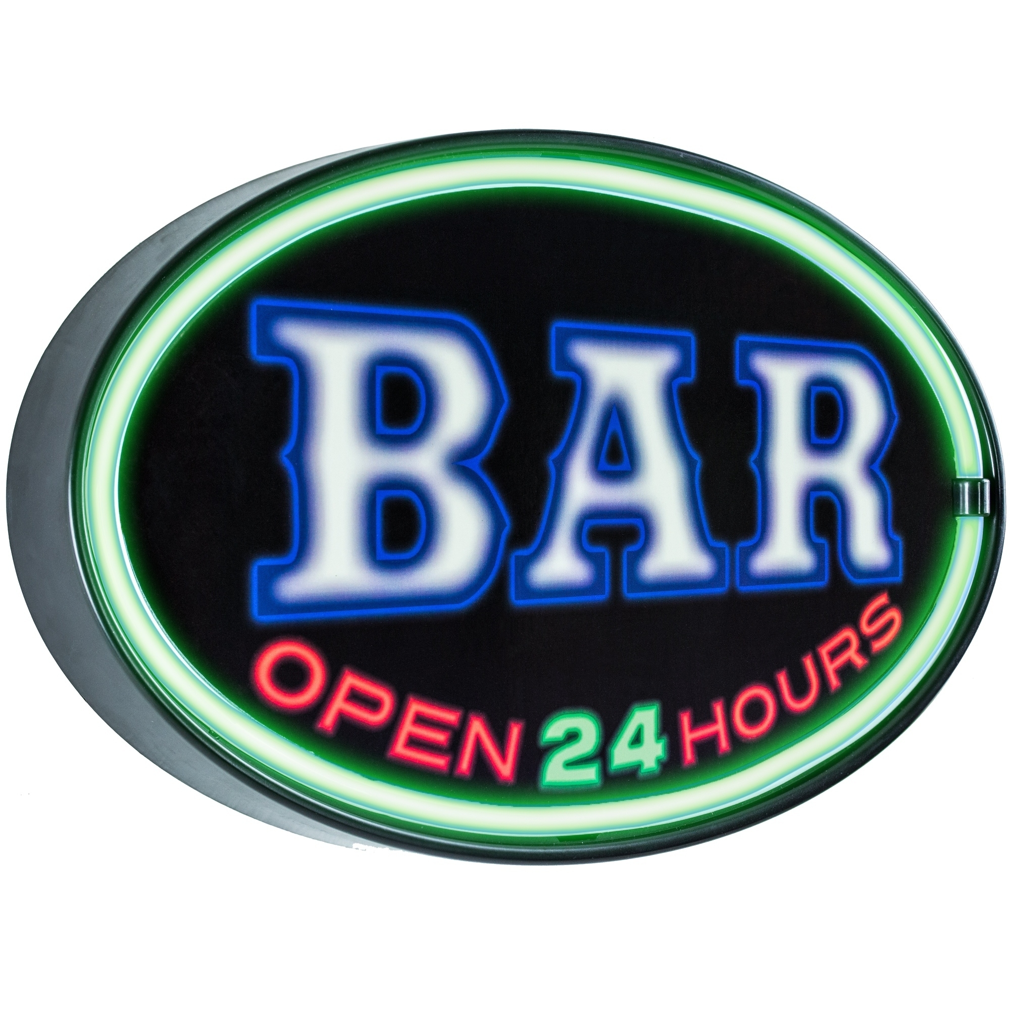 American Art Decor Bar Open 24 Hours Oval Shaped LED Light Up Sign Wall  Decor for Man Cave Bar Garage On Sale Bed Bath  Beyond 22158069
