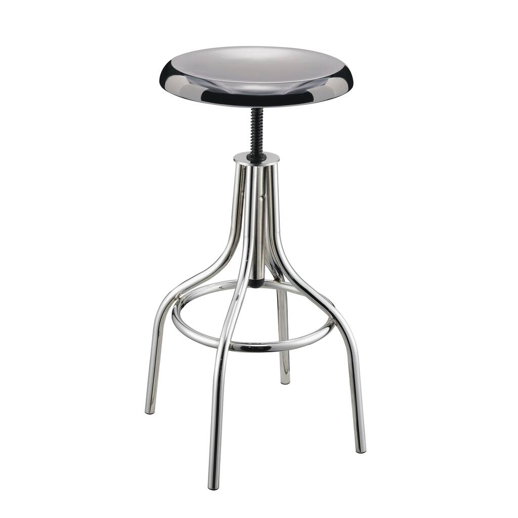 Modern Chrome Adjustable Backless Bar Stool