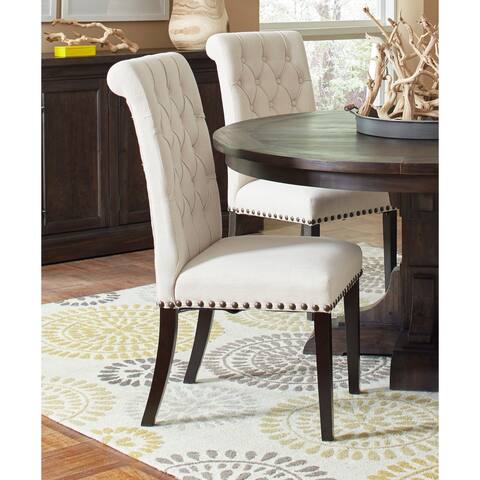 Coaster Furniture Alana Beige and Black Upholstered Side Chairs (Set of 2)