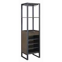 Shop Espresso Wood Wine Tower Cabinet - Free Shipping Today - Overstock ...