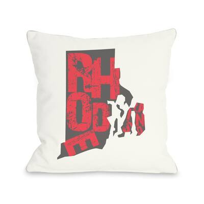 Rhode Island State Type Pillow by OBC