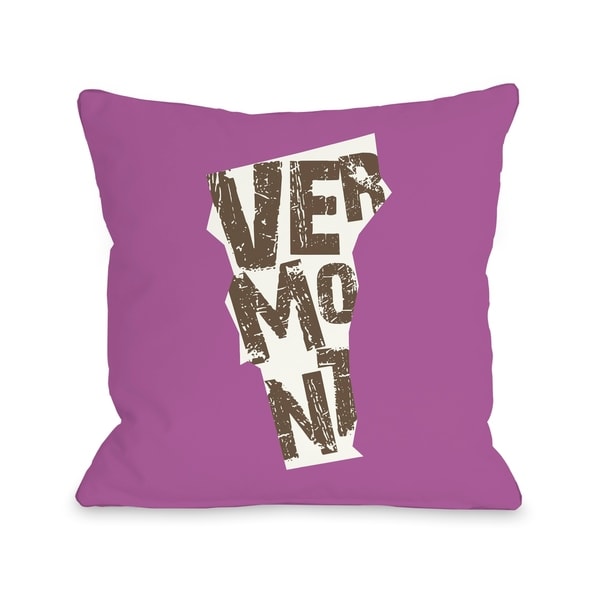 Vermont State Type Pillow by OBC