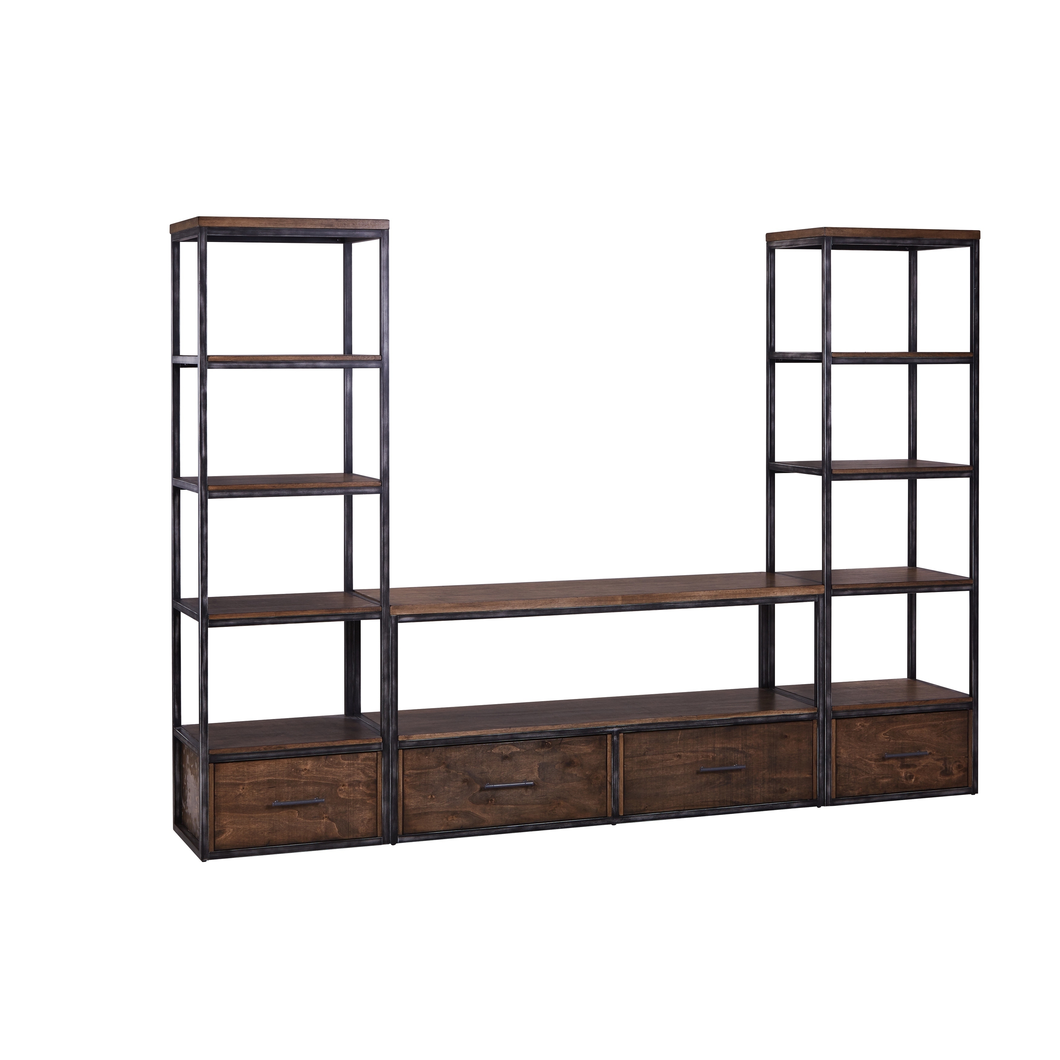 Shop Lane Black And Warm Brown Pier Tower Bookcase Overstock