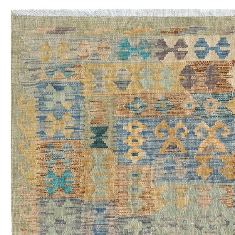 Handmade One-of-a-Kind Wool Kilim (Afghanistan) - 4'9 x 6'6