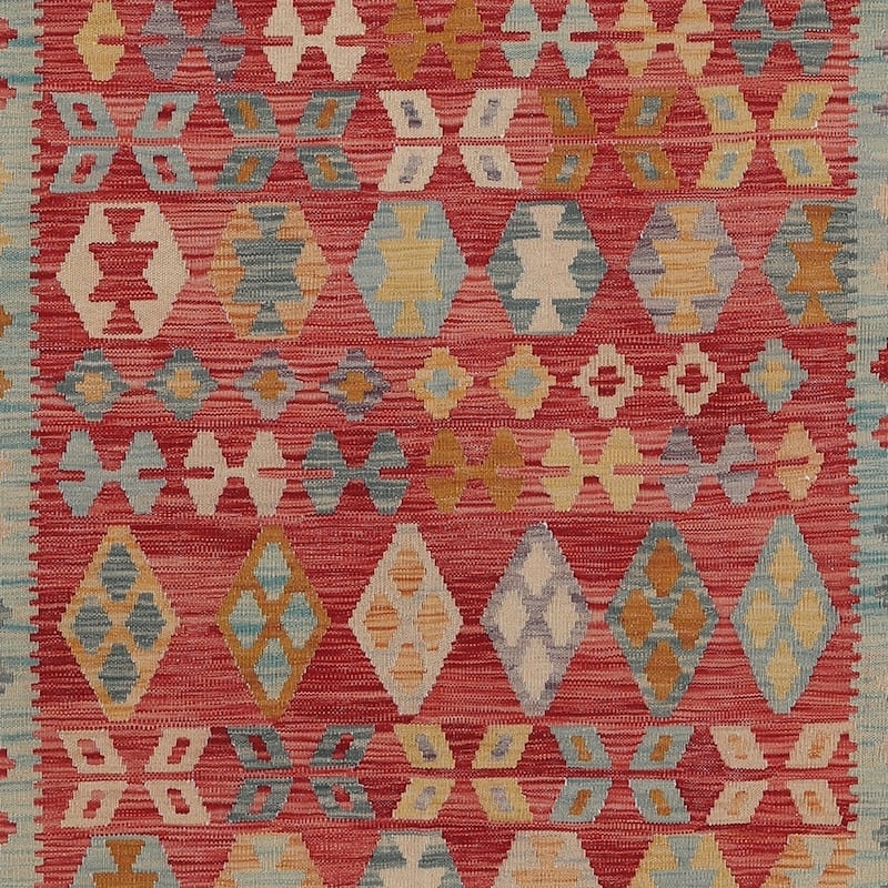 Handmade One-of-a-Kind Wool Kilim (Afghanistan) - 5'10 x 8'1