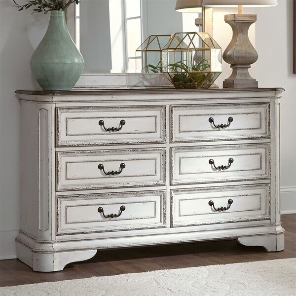 Magnolia Manor Antique White 6-drawer Dresser - Overstock - 22158888