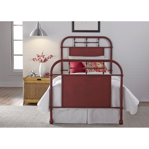 Carbon Loft Cauthen Youth Distressed Metal Red Twin Metal Bed