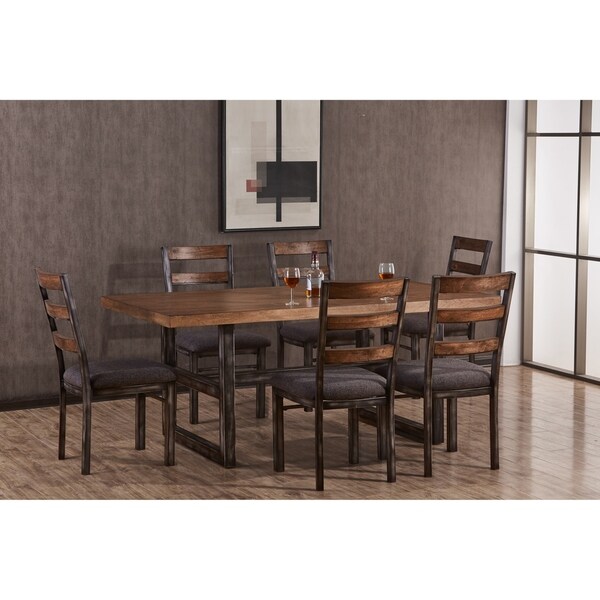 Carbon Loft Edmond Distressed Metal Mixed Media Dining Table