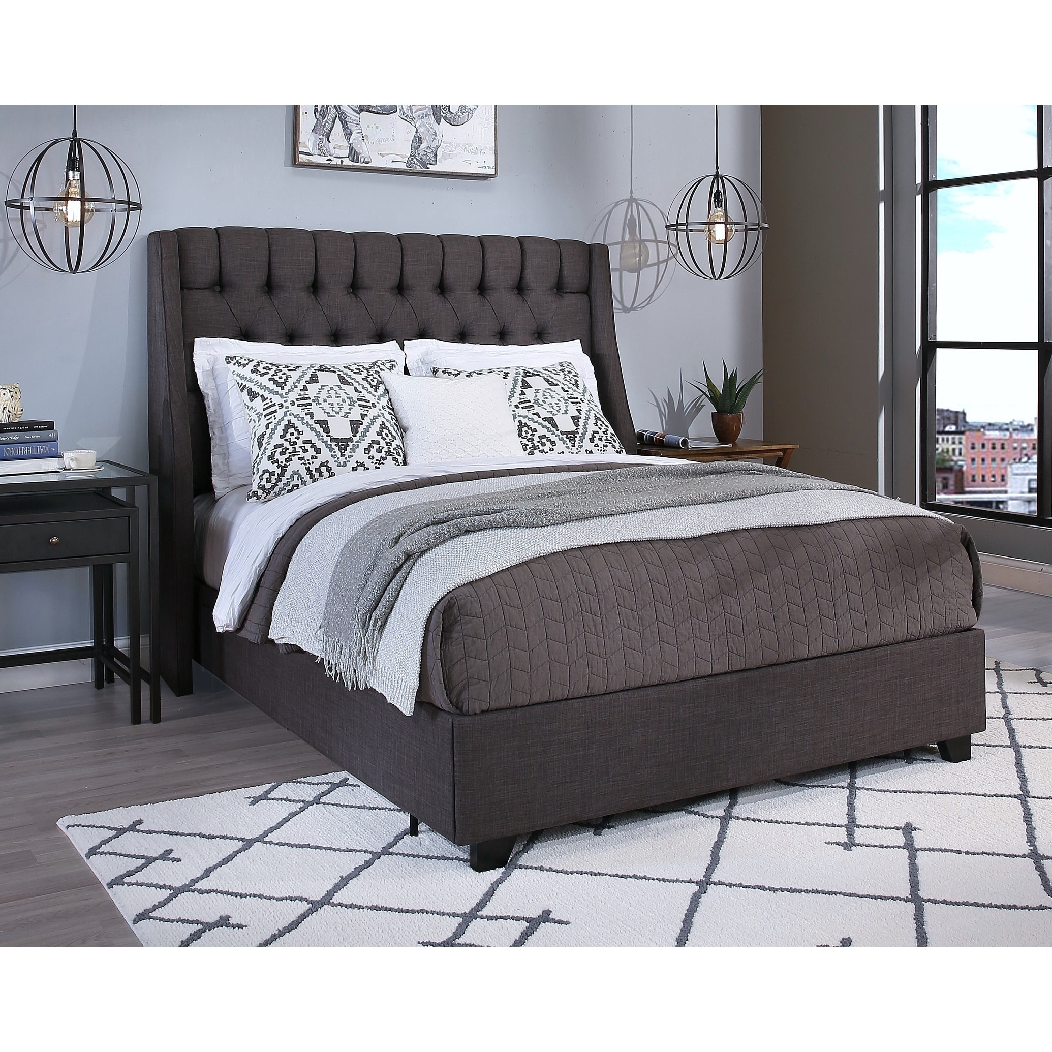 Republic Design House Cambridge Upholstered Tufted Wingback Bed