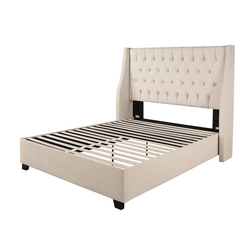 Republic Design House Cambridge Upholstered Tufted Wingback Bed