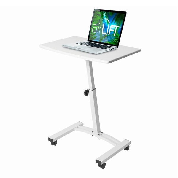 Shop AIRLIFT White Mobile Laptop Computer Desk Cart With Adjustable ...