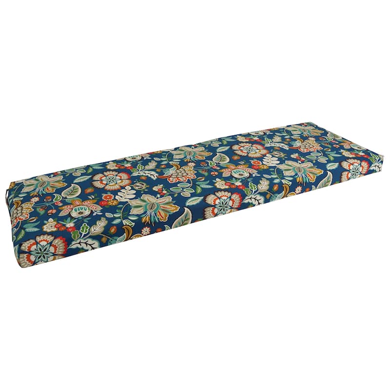 Blazing Needles 60-inch All-weather Outdoor Bench Cushion - Telfair Peacock
