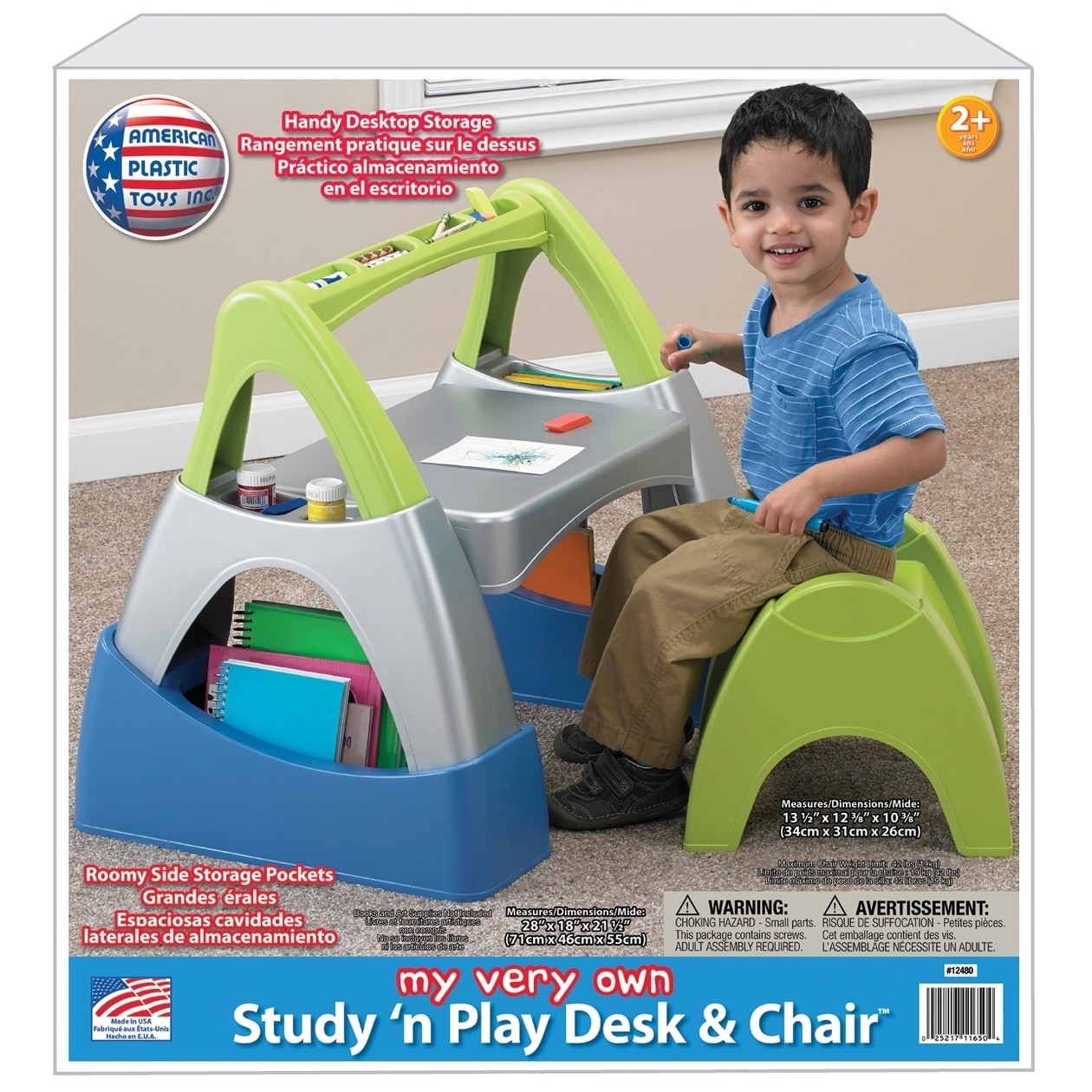 plastic study table and chair set