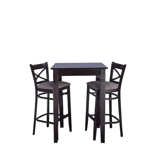 X Back Bar Set Walnut 3 Pc