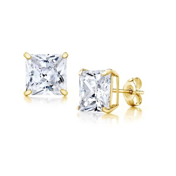 Rose Gold or Rhodium Plated Rose Stud Earrings with Crystals 14K Gold Rose Gold or Rhodium Plated Rose Stud Earrings with Crystals 14K Gold