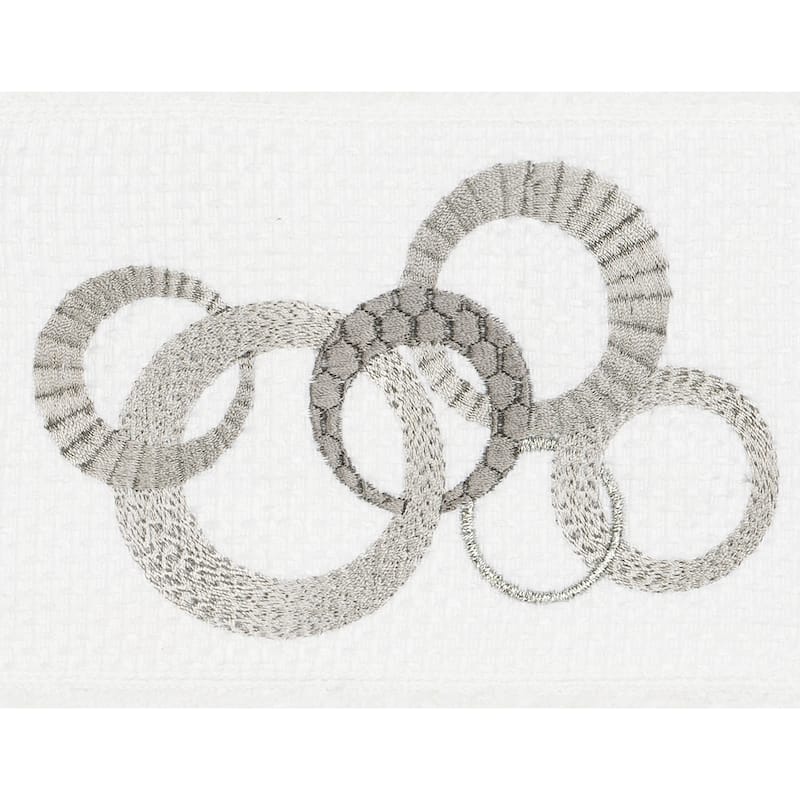 Authentic Hotel and Spa Turkish Cotton Circles Embroidered White 8-piece Towel Set