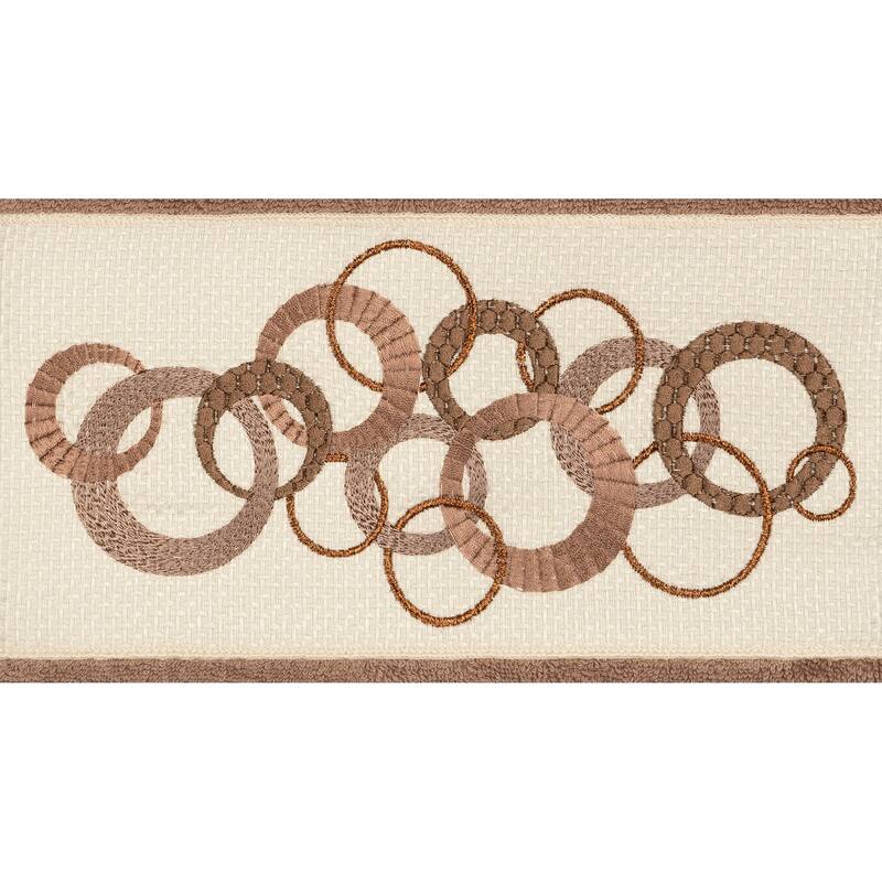 Authentic Hotel and Spa Turkish Cotton Circles Embroidered Latte Brown 8-piece Towel Set