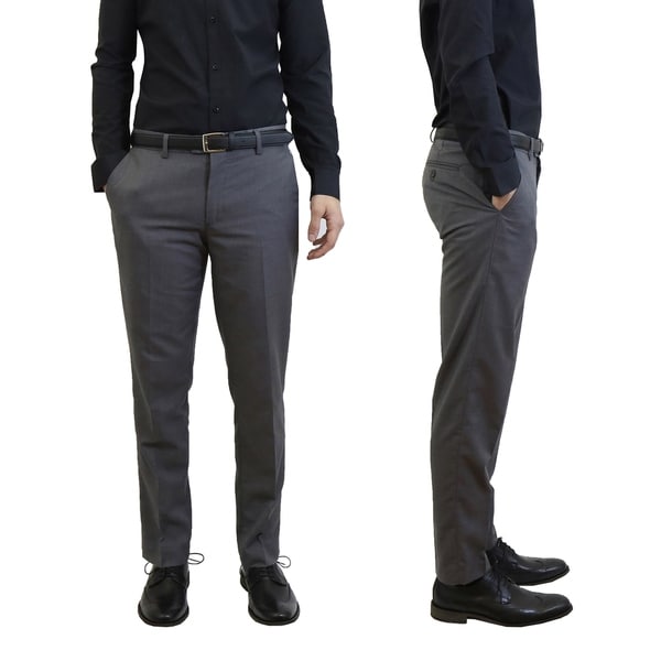 black slim suit pants