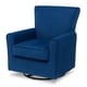 preview thumbnail 2 of 11, Delta Children Elena Glider Swivel Rocker Chair, Blue Velvet