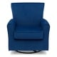 preview thumbnail 3 of 11, Delta Children Elena Glider Swivel Rocker Chair, Blue Velvet