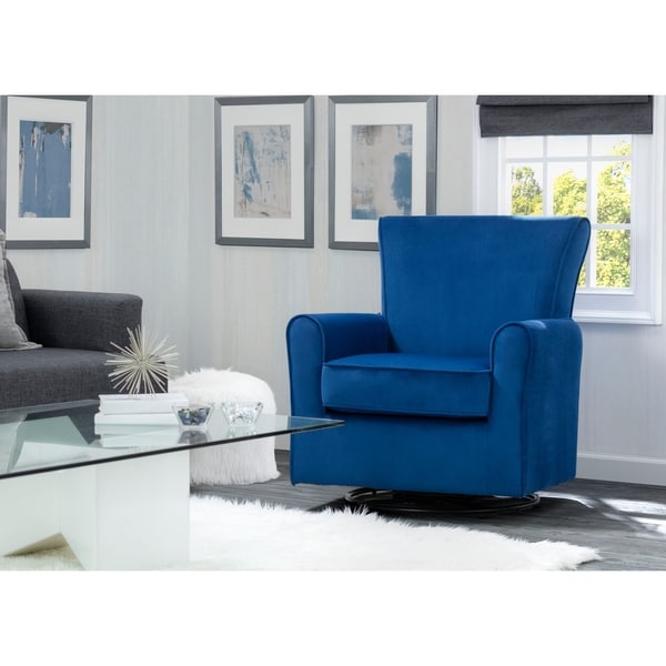 Blue swivel rocker outlet chair