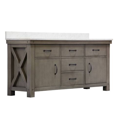 Bathroom Vanities Vanity Cabinets Online At Our 72 Grizzle Grey Double Sink Bathroom Vanity With Carrara White Marble Counter Top From The