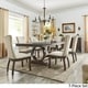 preview thumbnail 15 of 14, Willa Dark Cherry Wood and Beige Fabric Extendable Rectangular Dining Set by iNSPIRE Q Classic