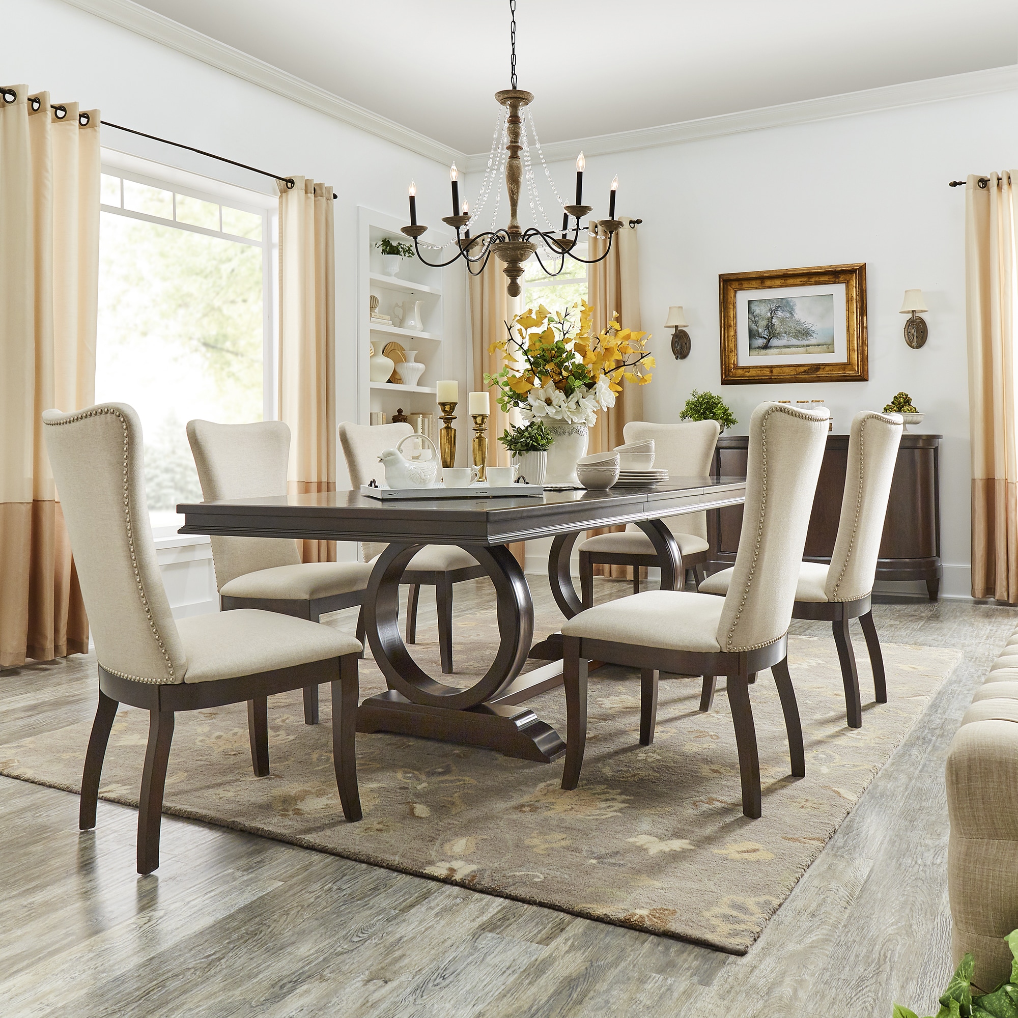 iNSPIRE Q Classic Willa Dark Cherry Wood Extendable Dining Set