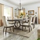 preview thumbnail 1 of 14, Willa Dark Cherry Wood and Beige Fabric Extendable Rectangular Dining Set by iNSPIRE Q Classic 7-Piece Set